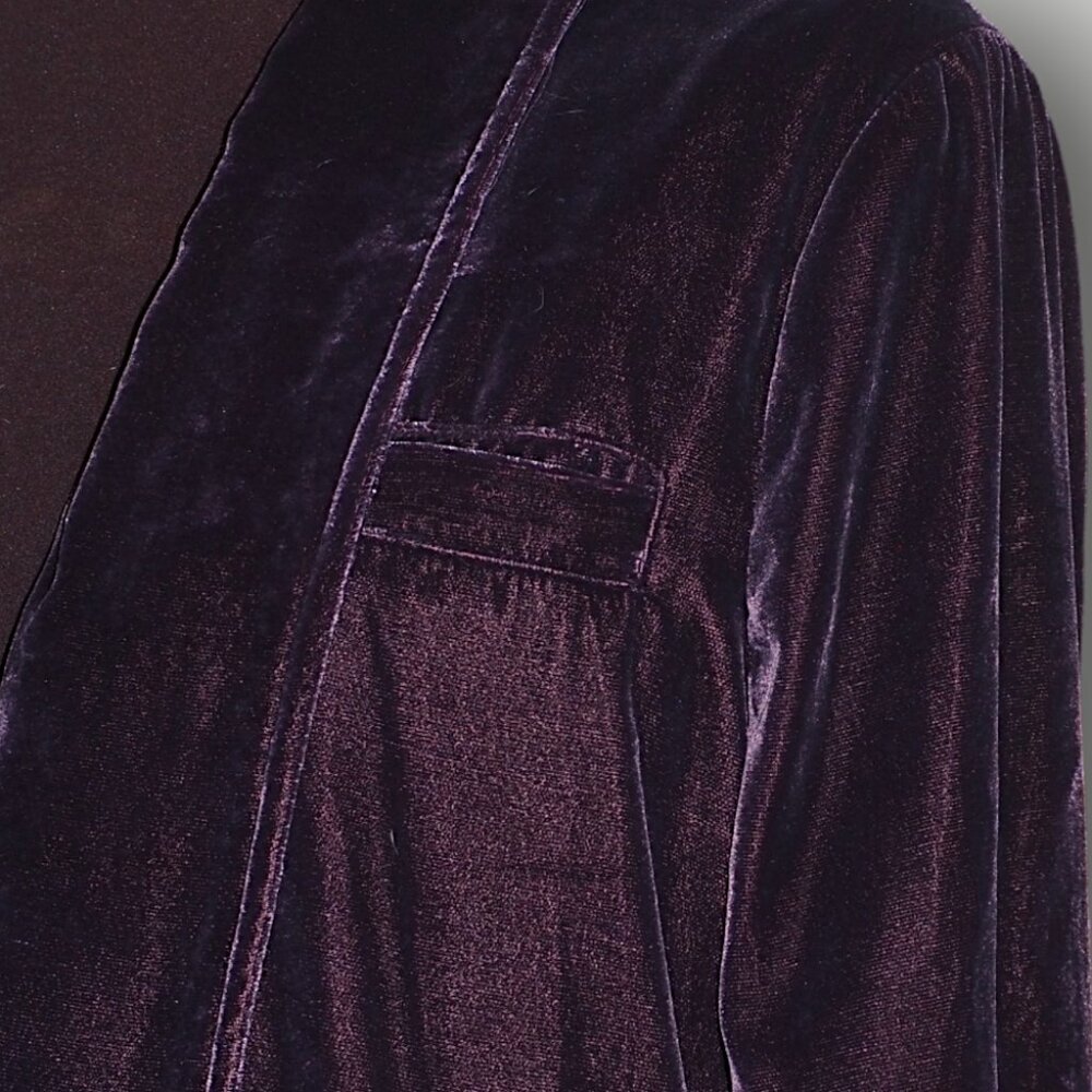 Free People Yesterday's Muse Velvet Purple Jacket Blazer Sizet XS - Picture 3 of 11